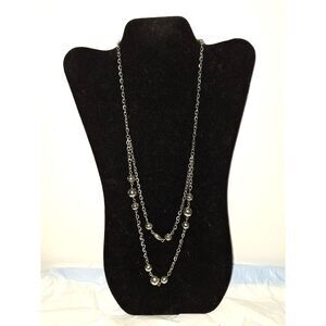 A Vintage Y2K Layered Chain Necklace Faceted Beads Elegant Sparkly Stylish